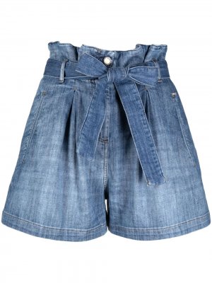 Джинсовые шорты с завязками LIU JO. Цвет: синий