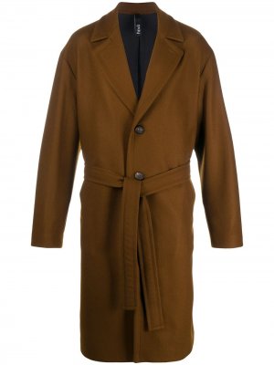 Пальто с поясом Hevo. Цвет: коричневый