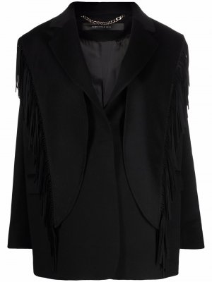 Однобортный пиджак с бахромой Federica Tosi. Цвет: черный