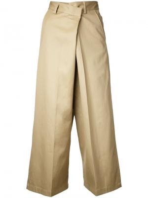 Укороченные брюки 08Sircus. Цвет: коричневый