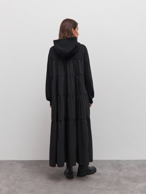 Платье-худи Мэриан комбинированное GATE31. Цвет: черный