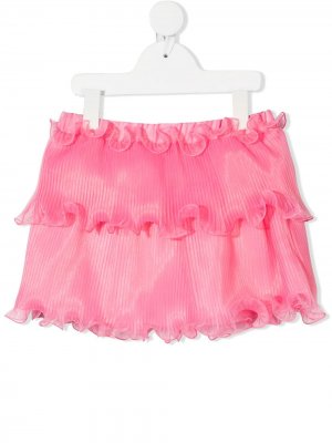 Ярусная мини-юбка Alberta Ferretti Kids. Цвет: розовый