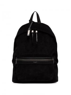 Классический вельветовый рюкзак Saint Laurent. Цвет: черный