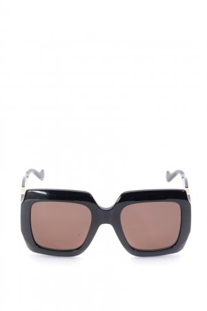 Черные солнцезащитные очки в прямоугольной оправе с цепочкой Gucci. Цвет: черный