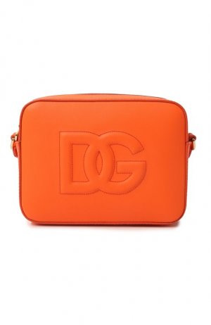 Кожаная сумка Dolce & Gabbana. Цвет: оранжевый