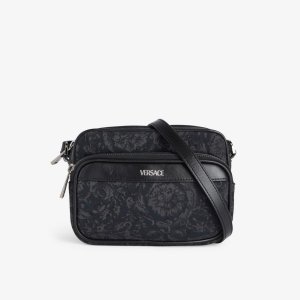 Холщовая сумка на плечо с фольгированным логотипом , черный Versace
