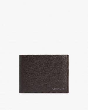 Темно-коричневый кожаный кошелек с портмоне , темно коричневый Calvin Klein