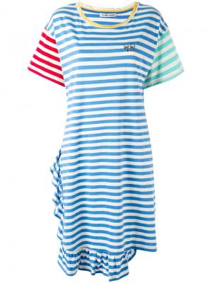 Платье-футболка с контрастными рукавами Tsumori Chisato. Цвет: синий