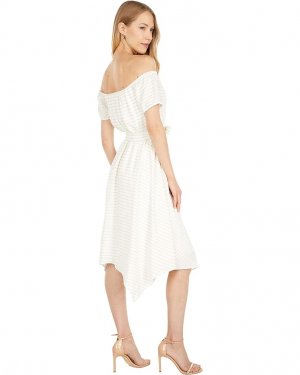 Платье Off-the-Shoulder Stripe Dress, цвет Off-White Combo BCBGMAXAZRIA