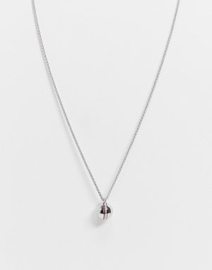 Серебристое ожерелье с фирменной подвеской-орбитой -Серебристый Tommy Hilfiger