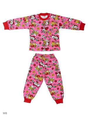 Пижама для девочки Bonito kids. Цвет: розовый, желтый, черный