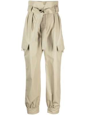 Зауженные брюки Penelope со складками Skiim. Цвет: зеленый