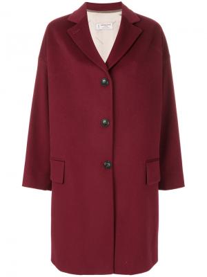 Однобортное пальто Alberto Biani. Цвет: красный
