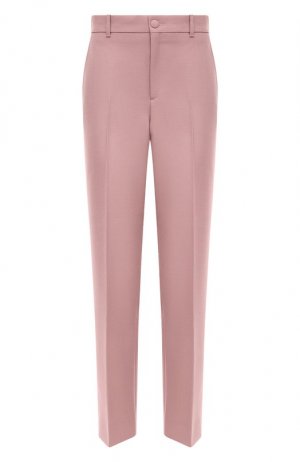 Шерстяные брюки Gucci. Цвет: розовый