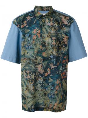 Shortsleeved printed shirt Dries Van Noten. Цвет: синий
