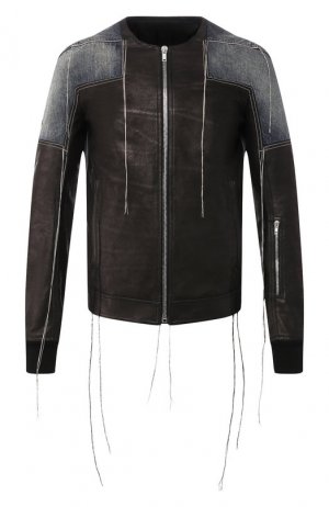 Кожаная куртка Rick Owens. Цвет: черный