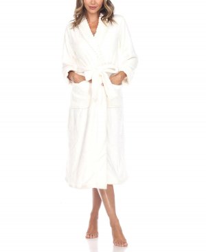 Уютная домашняя одежда больших размеров халат с поясом , белый White Mark