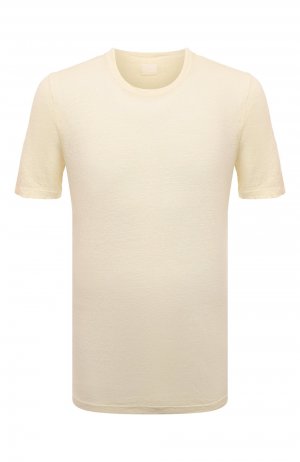 Льняная футболка 120% Lino. Цвет: кремовый