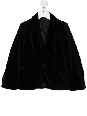 Бархатный пиджак Emporio Armani Kids. Цвет: черный