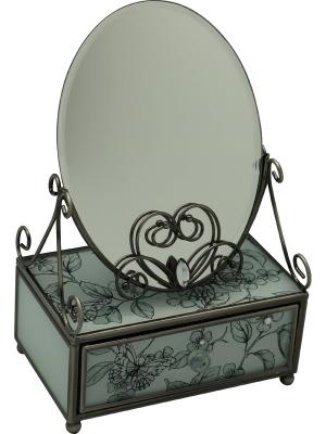 Зеркало со шкатулкой  Эскиз JARDIN D'ETE. Цвет: черный, белый