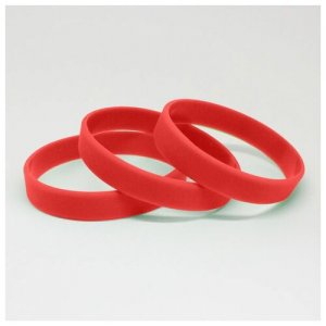 Браслет 100 штук Силиконовые браслеты без логотипа, размер L., 20 см, L, диаметр 6.4 красный MSKBraslet. Цвет: красный