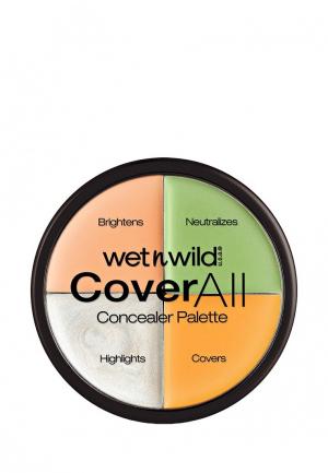 Корректор Wet n Wild для лица 4 тона Coverall Concealer Palette Ж Набор E61462. Цвет: разноцветный