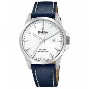 Наручные часы F20025/2, серебряный, синий FESTINA. Цвет: серебристый/синий/белый