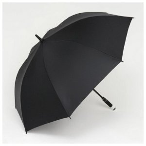 Зонт - трость полуавтоматический Однотонный, 8 спиц, R = 61 см, цвет чёрный Queen fair