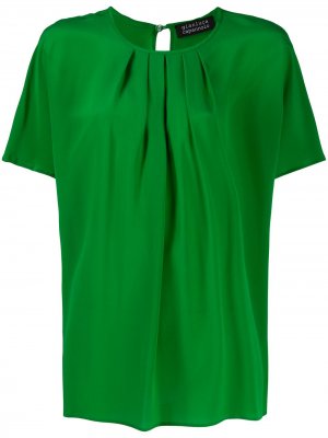 Блузка со складками на воротнике Gianluca Capannolo. Цвет: зеленый