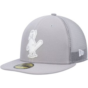 Мужская серая кепка New Era St. Louis Cardinals 2023 для тренировки мяча на поле 59FIFTY Облегающая шляпа