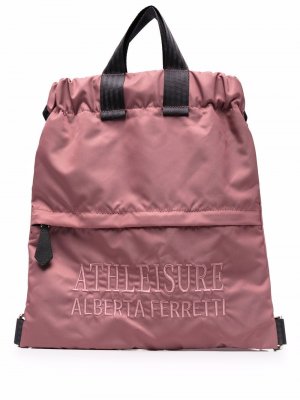 Рюкзак на молнии с вышитым логотипом Alberta Ferretti. Цвет: фиолетовый