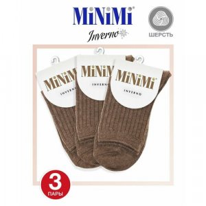 Носки, 3 пары, размер 39-41, коричневый MiNiMi. Цвет: коричневый