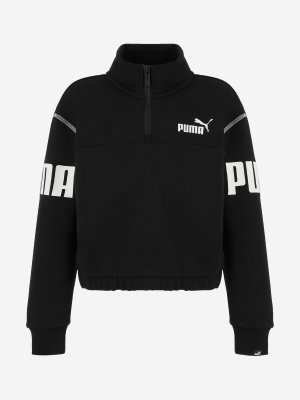 Толстовка для девочек Power, Черный, размер 117-128 PUMA. Цвет: черный