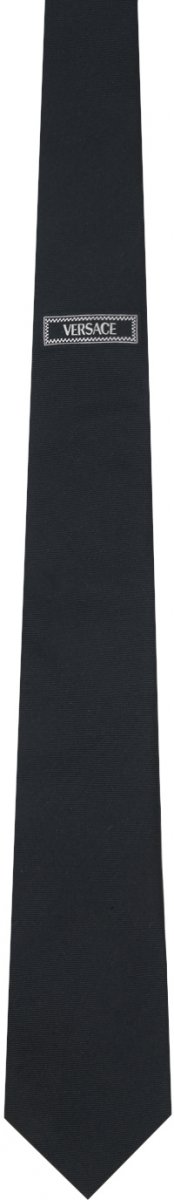 Черный галстук с логотипом в стиле 90-х годов Versace
