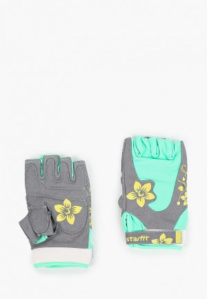 Перчатки для фитнеса Starfit. Цвет: зеленый
