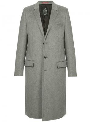 Однобортное пальто Loveless. Цвет: серый