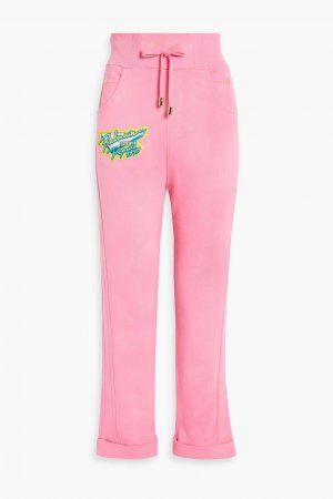 Спортивные брюки из французской махровой ткани с аппликациями BALMAIN, розовый Balmain