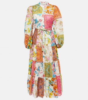 Платье миди Halcyon в технике пэчворк ZIMMERMANN, разноцветный Zimmermann