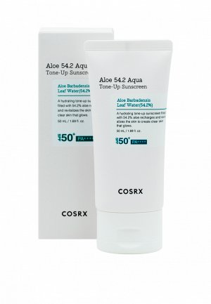 Крем солнцезащитный Cosrx Aloe 54.2 Aqua Tone-up Sunscreen SPF 50+ PA++++ тонирующий с алоэ, 50 мл. Цвет: белый