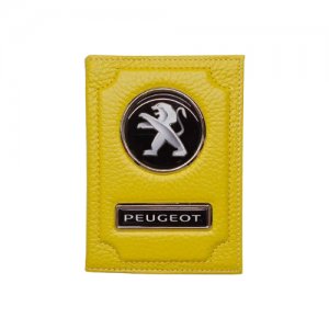 Обложка для автодокументов 1-6-722, желтый Peugeot
