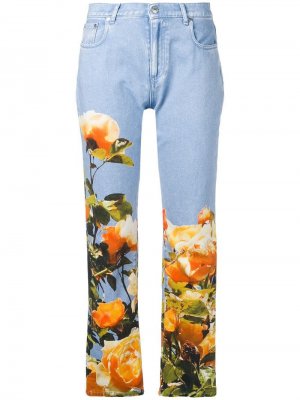 Прямые джинсы с цветочным принтом MSGM