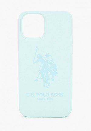 Чехол для iPhone U.S. Polo Assn. 12/12 Pro (6.1), Liquid Silicone Double horse Mint. Цвет: бирюзовый