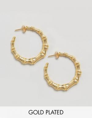 Позолоченные серьги‑кольца Gogo Philip. Цвет: золотой