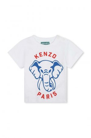 Kenzo kids Хлопковая детская футболка, белый