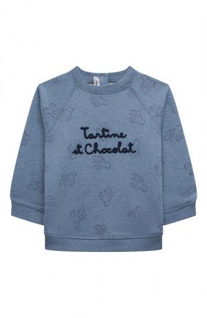 Хлопковый свитшот Tartine Et Chocolat. Цвет: синий