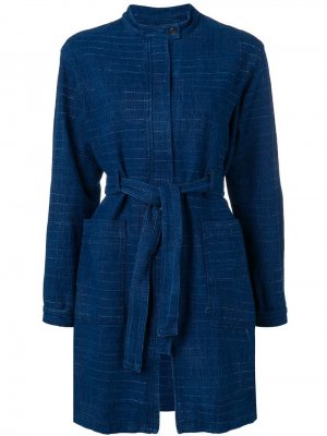 Пальто с поясом Cotélac. Цвет: синий