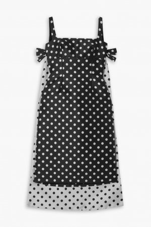 Жаккардовое платье с эффектом кейпа в горошек , черный Emilia Wickstead