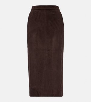 Замшевая юбка миди taylor Stouls, коричневый STOULS