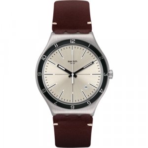 Наручные часы swatch Irony, серебряный, коричневый. Цвет: серебристый/коричневый