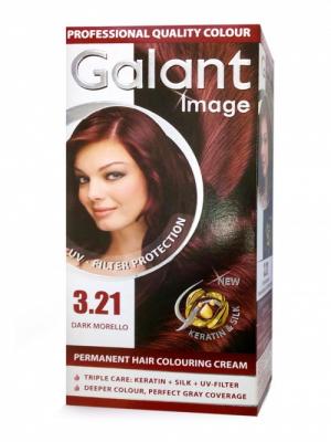 Cтойкая крем-краска для волос  GALANT 3.21 черная вишня 115мл.,(Болгария) Image. Цвет: темно-бордовый